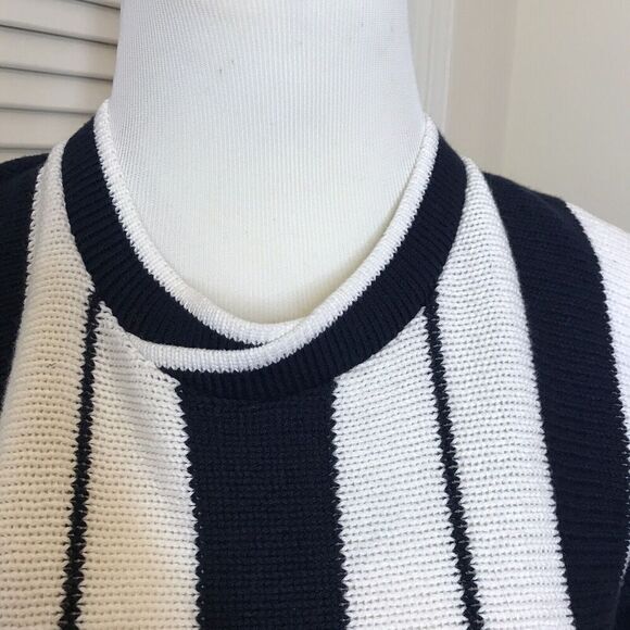 Jantzen Mens Size M Pullover Sweater Golf Embroidered Blue White Stripe VINTAGE - Picture 4 of 8
